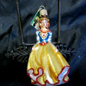 MERCK FAMILY'S OLD WORLD CHRISTMAS PRINCESS GLASS ORNAMENT WITH TAG